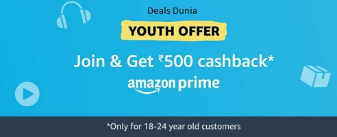 Get Amazon Prime Membership For 1 Year worth Rs 999 at Rs 499 For 1 Year